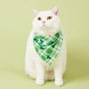 St Patricks Day Dog Cat Bandanas Small Medium Large Clovers Green Triangle Holiday Plaid Green Scarves for Small Medium Large Do