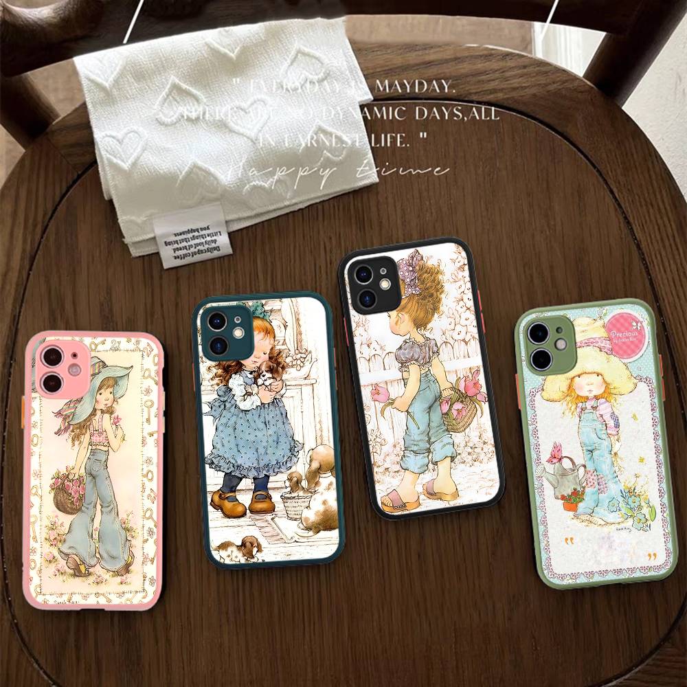 Милый Чехол для Телефона Sarah Kay для IPhone 13 12 X XS MAX Pro Max 16 15 11 14 Pro Max Ударопрочный Матовый Чехол