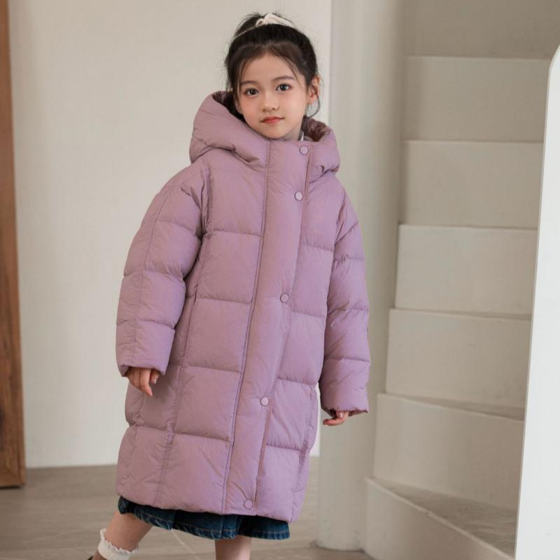New Winter Down Jacket Korean Style Thick Long Children's Coat Boys and Girls Winter Clothes