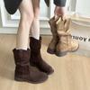 Fashion New Style Fashion Women's Retro Sta Boots Spring Autumn Women's Fashionable Mid-Calf Knight Ort Boots Plus Size Zapatos Mujer
