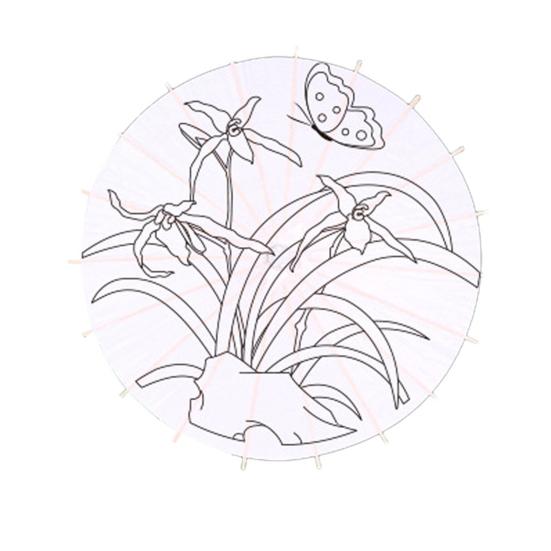 Сделай сам Раскраска Бумажный Зонт с Бамбуковой Ручкой Ручной Работы Китайский Зонт из Промасленной Бумаги Зонт из Белой Бумаги Японский Зонтик Украшение