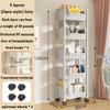 Trolley Bookshelf Kitchen Multi-Layer Storage Rack with Wheels Corner Narrow Slit Storage Cabinet Bathroom Mobile Display Shelf