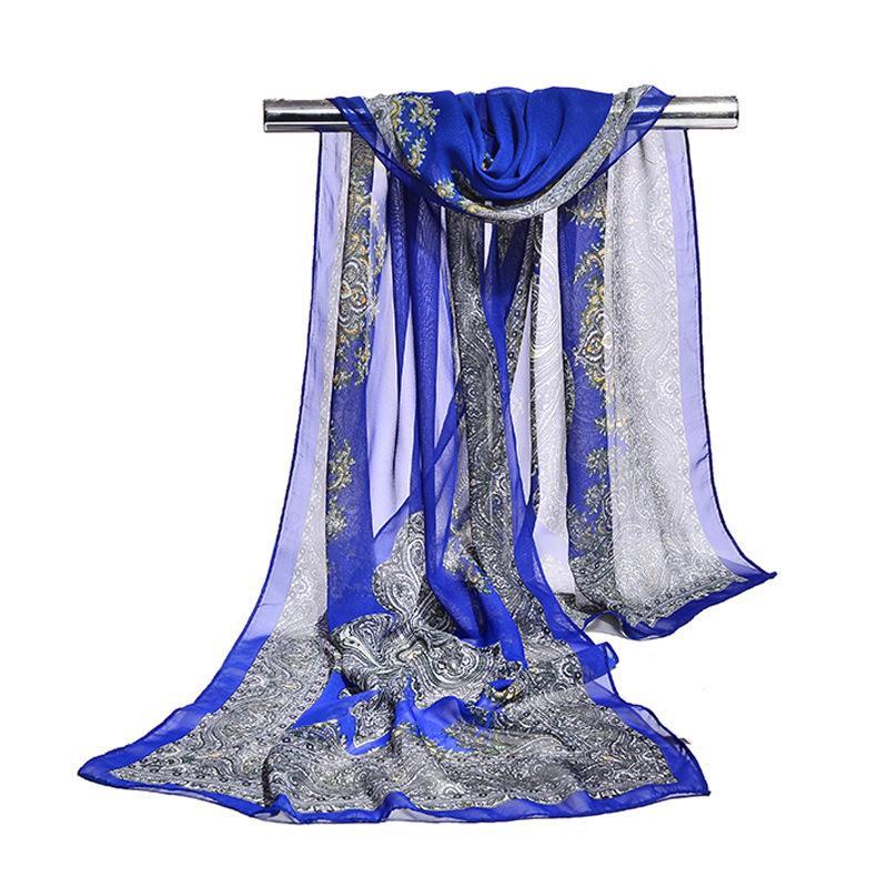 Весна/лето Новый женский шелковый шарф 50 * 160 см Имитация шелкового твила квадратный шарф Модный принт большой квадратный шарф профессиональный шарф