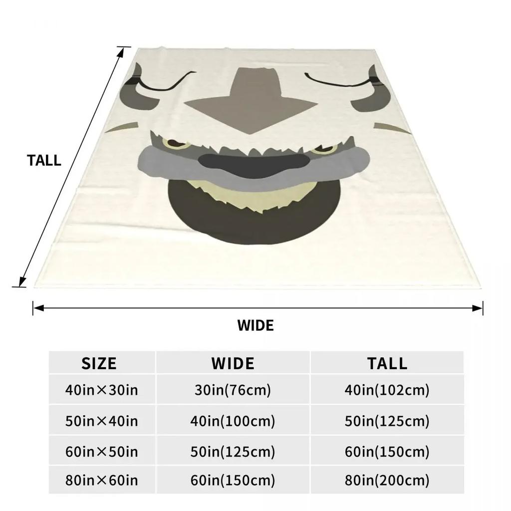 Стильное одеяло Appa Avatar The Last Airbender, легкое, тонкое, бархатное, удобное, можно стирать в стиральной машине