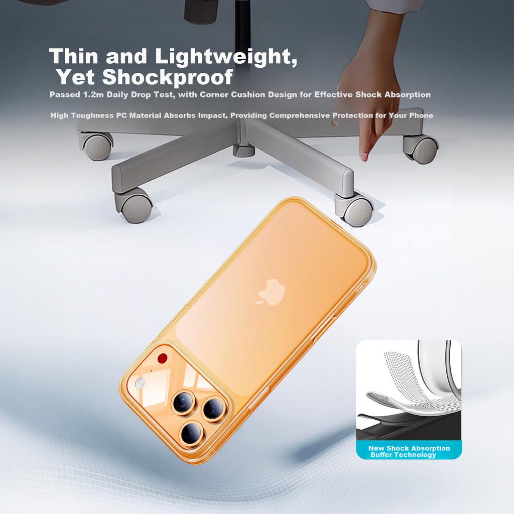 HANNUO IPhone 17 Pro Max Case, Air-Like Molecular Misty Semi-Transparent Skin-Friendly Ultra-Thin Shockproof Non-Slip Simple Design, Misty White