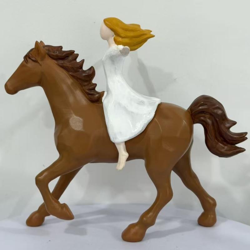 Riding Horses Figurines Gift for Horse Lover Women and Horse Statue Decors Collectibles Horse Gift for Women Girls