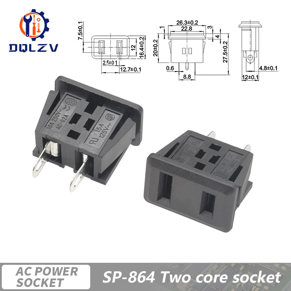 Входная вилка Штыревой разъем 3 контакта IEC320 C14 Электрическая розетка Светодиод 250 В Клавишный переключатель Латунь 10А Предохранитель Компьютерные аксессуары для монтажа