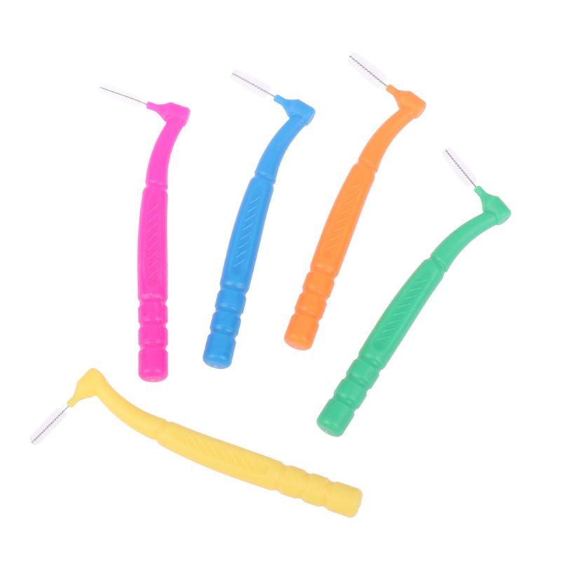 10 шт. L-образные ортодонтические брекеты межзубные щетки для чистки между зубами мини-зубная щетка для чистки межзубных промежутков портативная дорожная