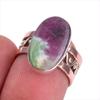 Ruby In Zoisite Lab-Created 925 Sterling Silver Jewelry Two Tone Ring S.5.5 G1Y65