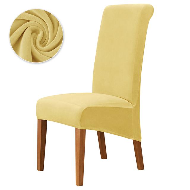 Универсальный чехол для обеденного стула с высокой спинкой, чехлы для стульев из эластичного бархата, чехлы для стульев с длинной спинкой для столовой, кухни, офиса