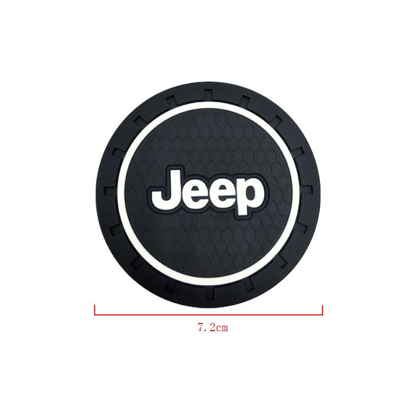 1/2pc Car Heat-resisting Coaster Silica Gel Water Cup Slot Dirt Pad For Jeep Wrangler Grand Cherokee Renegade Tyre Stem Air Caps