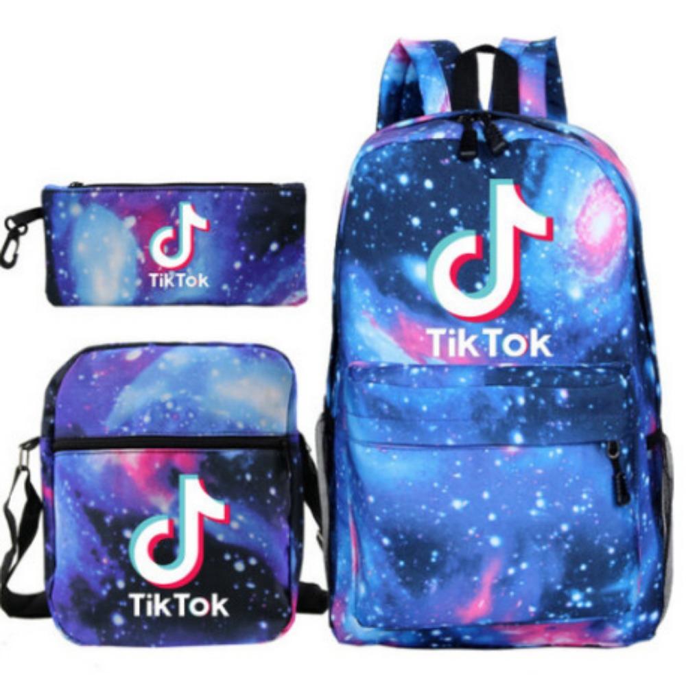 CR7C Рюкзак Luo Спортивная периферия Рюкзак с принтом Детский студенческий школьный рюкзак Наплечная сумка Пенал Набор из трех предметов