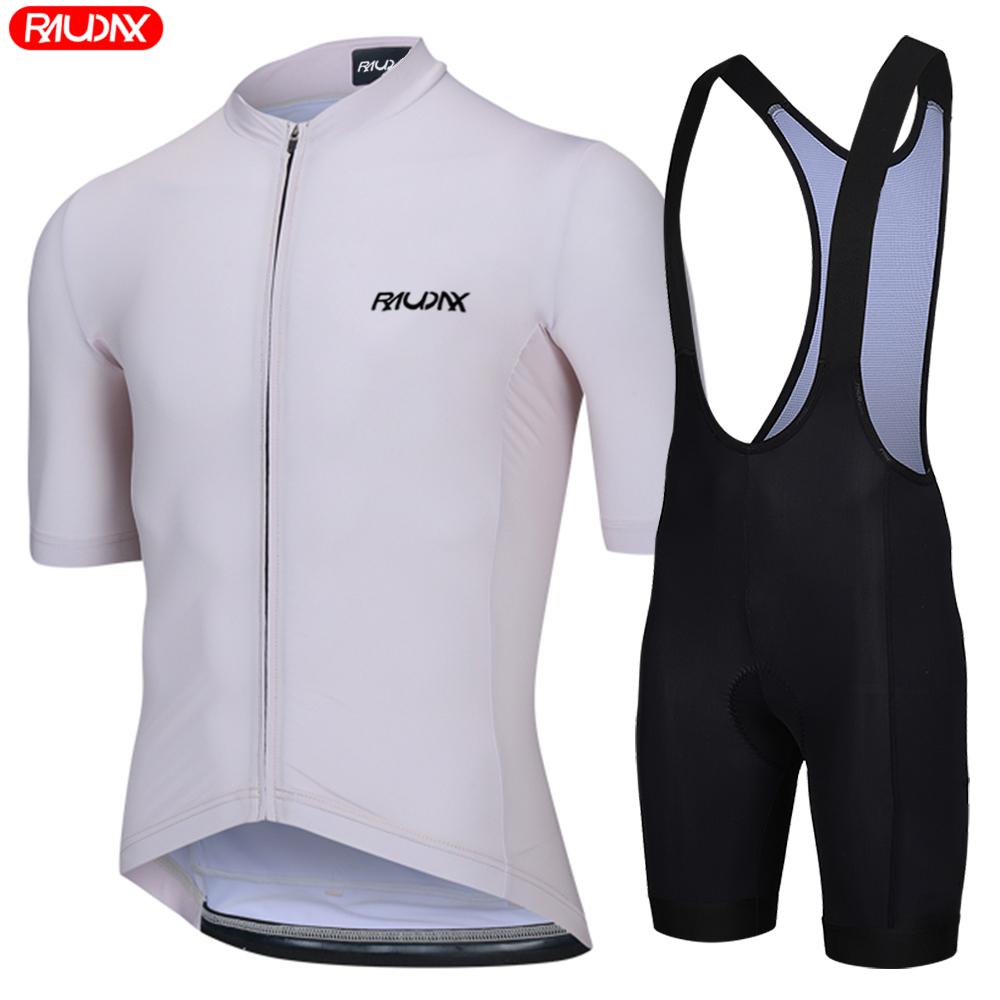 Raudax Men's Short Sleeve Set Fluorescent Yellow Summer Triathlon Bike Uniform Ropa Ciclismo Hombre Summer Breathable Cycling Suit