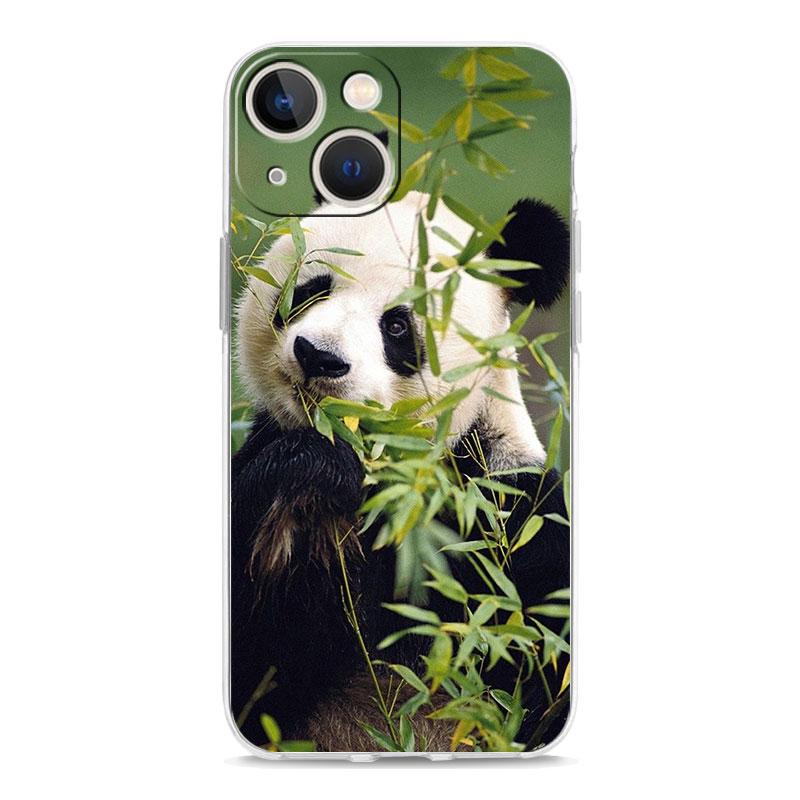 Чехол для телефона iPhone 15 14 13 12 Mini 11 Pro Max XS X XR 7 8 Plus прозрачный противоударный силиконовый чехол TPU Fubao panda