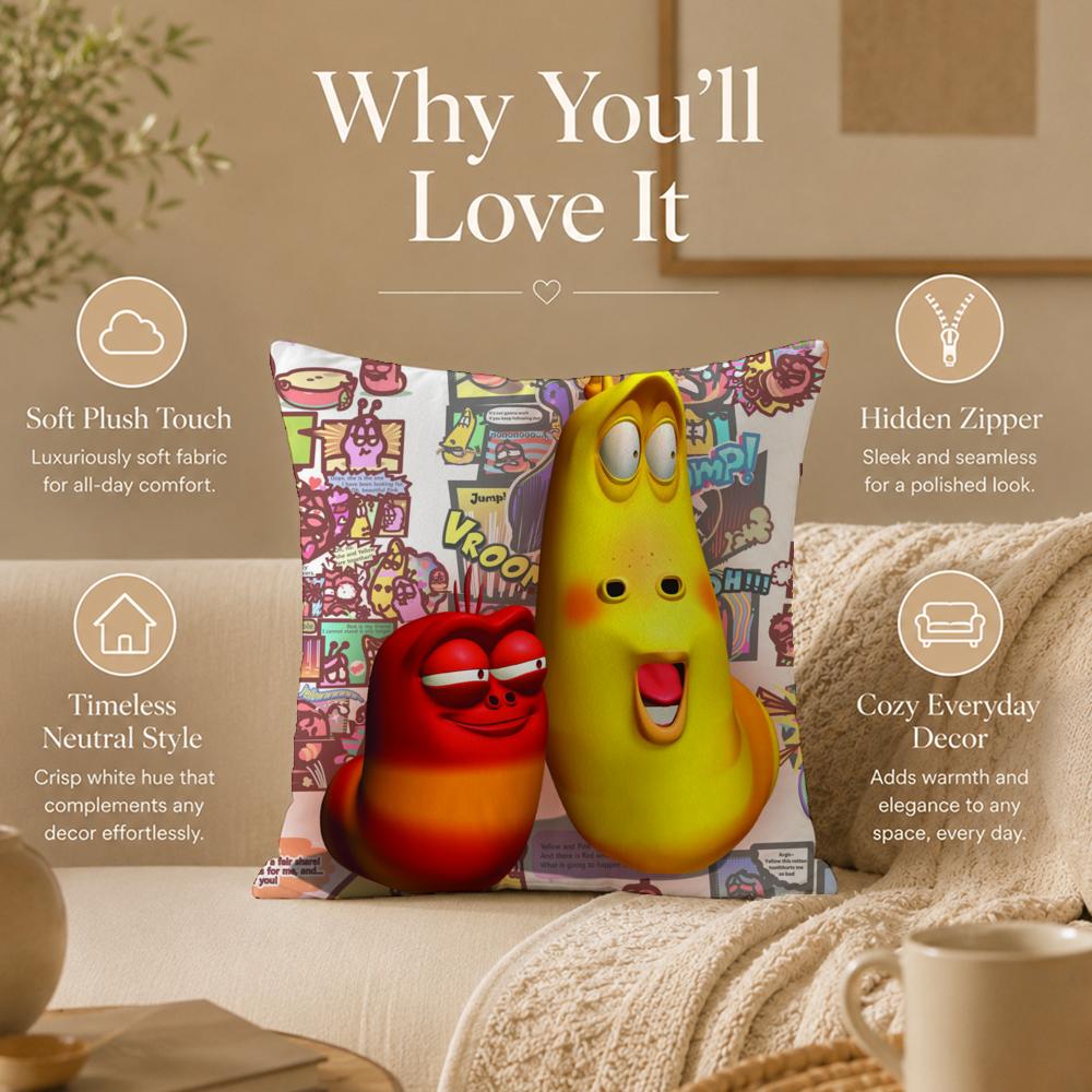 Мультяшная наволочка L-LarvaS, двусторонняя печать, гипоаллергенная, защита от пылевых клещей