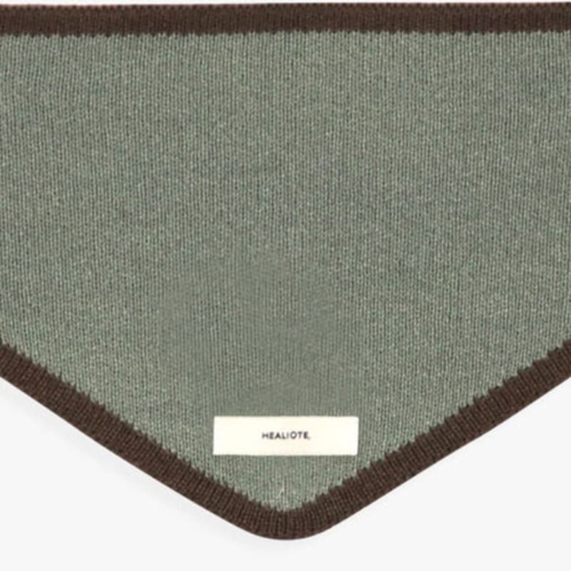 Healiote ШАРФ ВЯЗАНЫЙ С ПЕТЛЯМИ-ПУГОВИЦАМИ_ЗЕЛЕНЫЙ