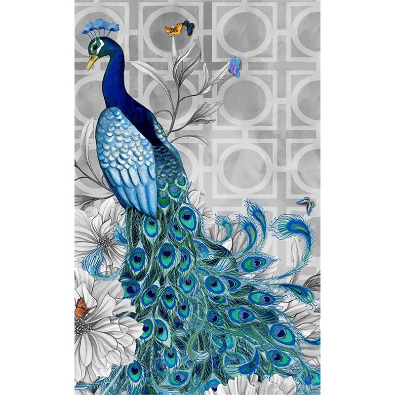 5D DIY Diamond Embroidery Animal Peacock Cross Stitch Diamond Painting Full Round Drill Picture of Home Christmas Present