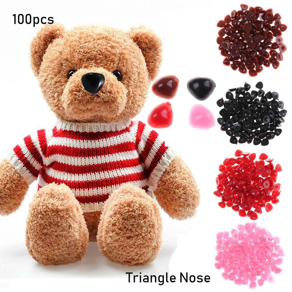 100 шт., пластиковый инструмент «сделай сам», кнопки «медведь», защитные детали, треугольный нос, кукольные носы, аксессуары для кукол