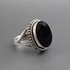Кольцо из серебра 925 пробы, кольцо с овальным драгоценным камнем из черного оникса, дизайнерское кольцо ручной работы, кольцо в стиле бохо, подарок для нее, подарок на годовщину свадьбы