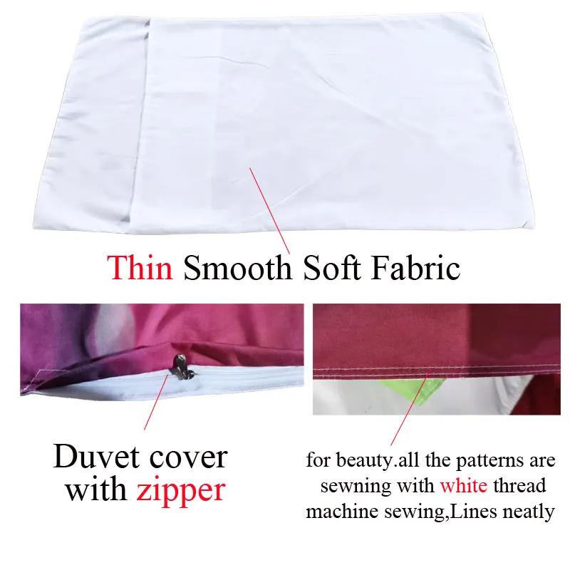 Lily Duvet Cover Set for Single Double Bed Pink Flower Quilt Cover King Size Bedding Set 2PCS 3PCS with Pillowcase Full Twin New