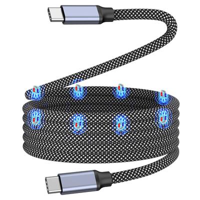 Magtame Magnetic Automatic Fast Metal Double Совместимость с кабелем Type-C, хранение, зарядка 240 Вт/5 А, кабель Type-C, совместимость с QC4.0/PD3.1, USBC-USBC