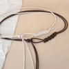 Long Length Rope Thin Belt Solid Color Body Chain Belt Waist Rope Belt  Dress Clothing Accessories