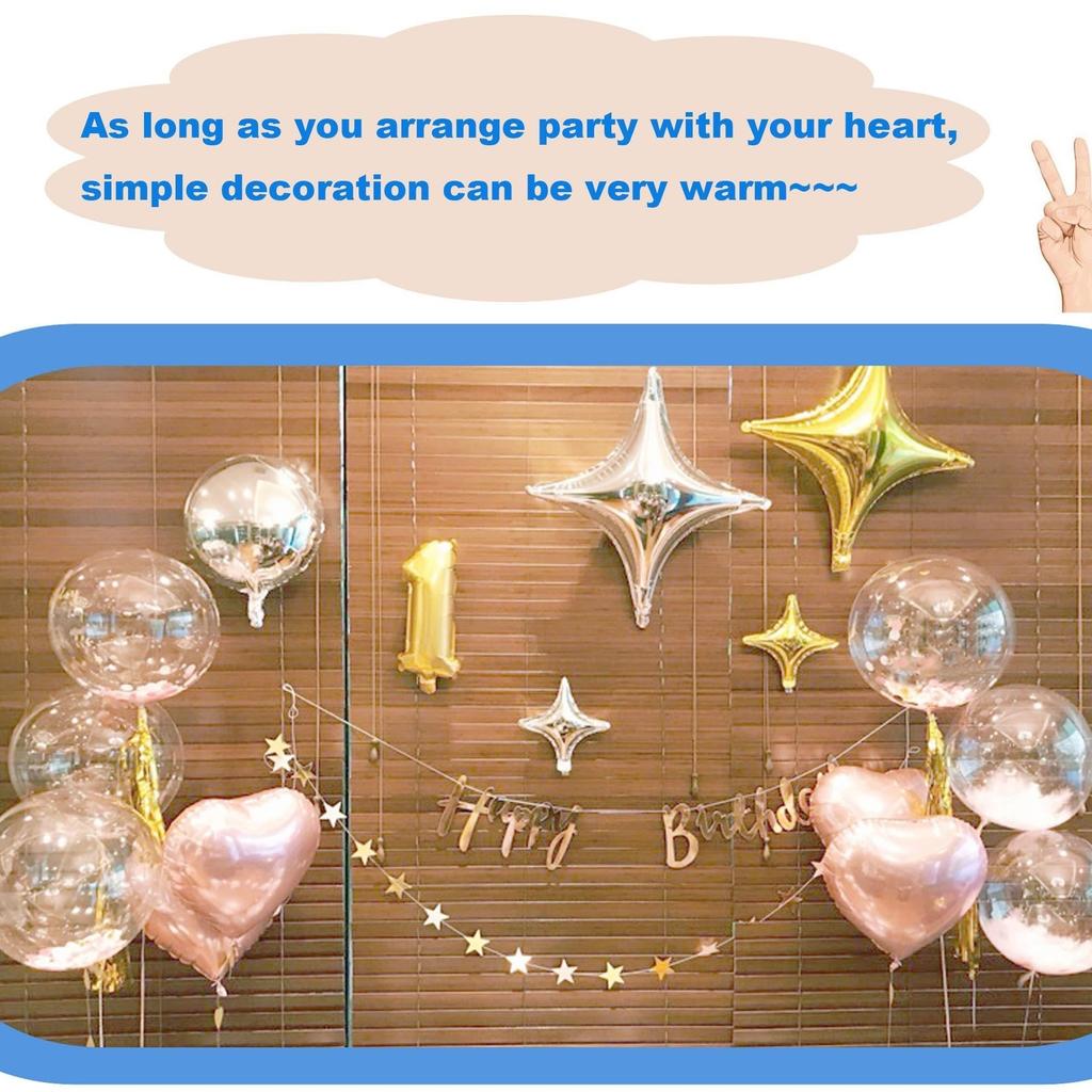 20-Pack of Silver Four-Pointed Star Balloons, Party Foil Balloons, 4 Silver Four-Pointed Star Balloons and 16 Silver 10inch Fou