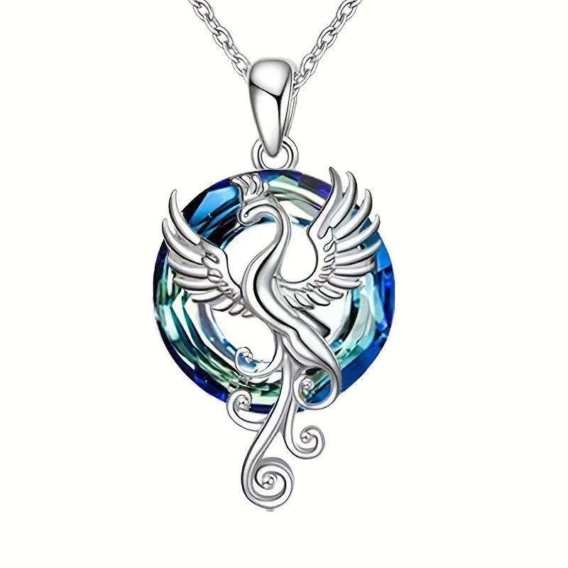Новое женское ожерелье с подвеской Firebird Phoenix и цветными кристаллами