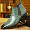 Men Chelsea Boots Fashion Pointed Ankle Boots Luxury High Top Leather Boots for Men Italy Brand Dress Boot Casual Business Botas