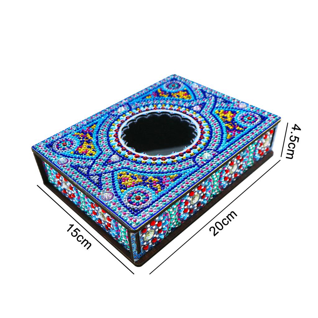 Classic Mandala Diamond Painting Jewelry Storage Case DIY Special Shaped Drill Wood Organizer Mosaic Art Kit Handmade Xmas Gifts