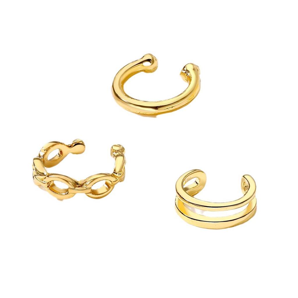 Star & Moon Rhinestone Butterfly Cartilage Ear Cuff Set: Non-Piercing, Hollow Design, European & American Style