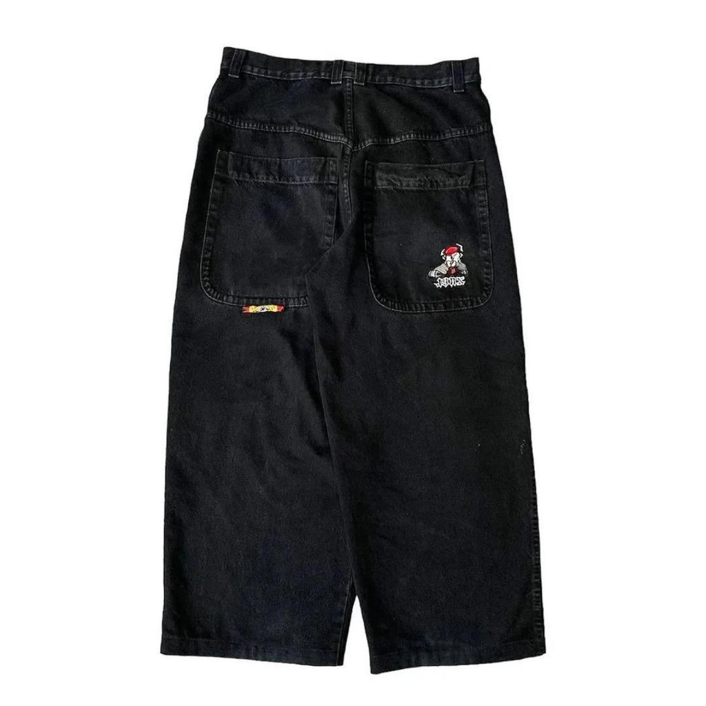 Большие свободные джинсы в стиле хип-хоп с вышитым узором Harajuku, американские модные тенденции Y2K, свободные джинсы для мужчин, широкие брюки для улицы