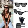Trendy Yangshulun cat-eye black sunglasses, super cool and unique, round-face sunglasses, same style as popular with female influencers, makes the