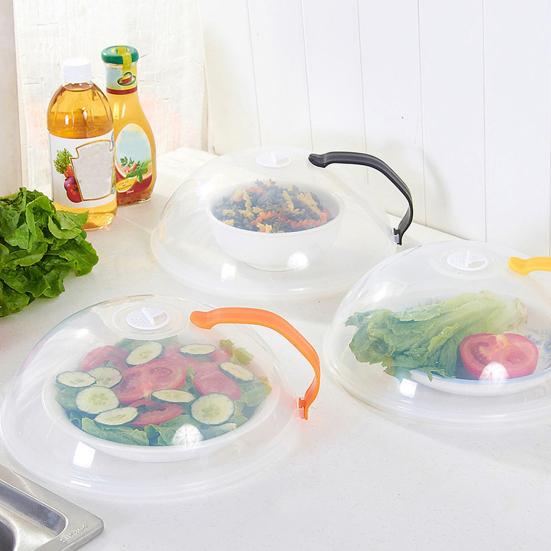 Защитная крышка от брызг для микроволновой печи, 10,24 дюйма, прозрачная крышка для микроволновки с ручкой, подходит для стандартных обеденных тарелок и мисок, без BPA, можно мыть в посудомоечной машине