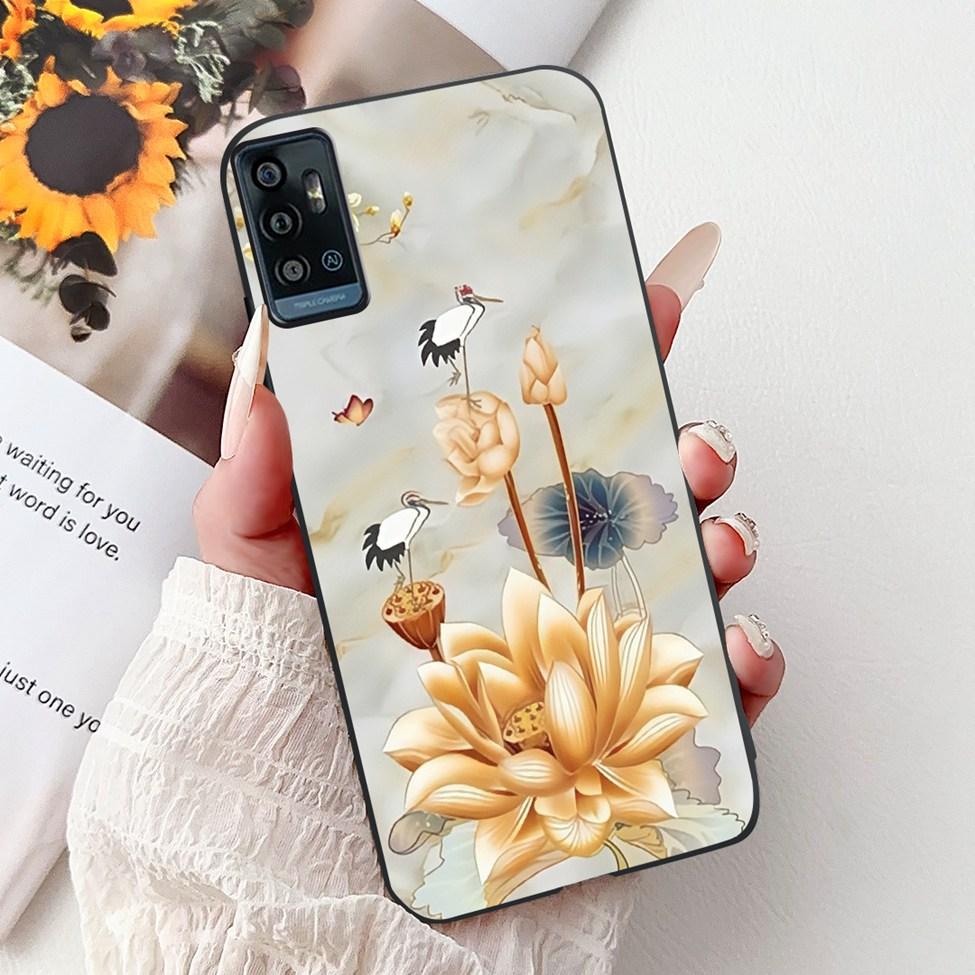 Чехол для ZTE Blade A51 Чехол для ZTE Blade A71 A7030 Роскошный Бабочка Любовь Милый Кот Крутой Красивый Лев Расписной Черный Силикон