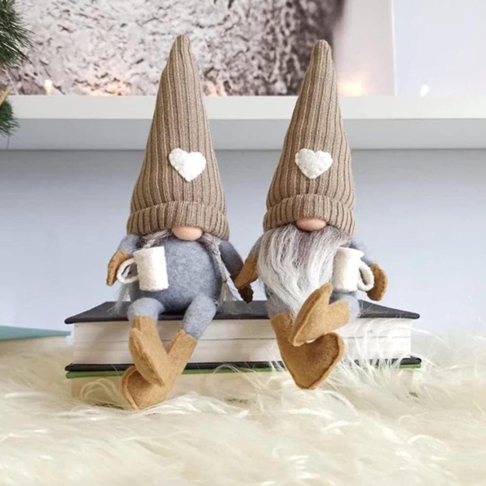 Dwarf Coffee Faceless Doll Faceless Doll Gnomes Sitting Doll Christmas Dwarf Ornament Christmas