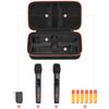 Wireless Microphone Case for JBL Wireless 2-Mic Systems, Handheld Dual Mic Travel Bag for Singing or Karaoke, Includes Receiver, Adapter, and AA Batte