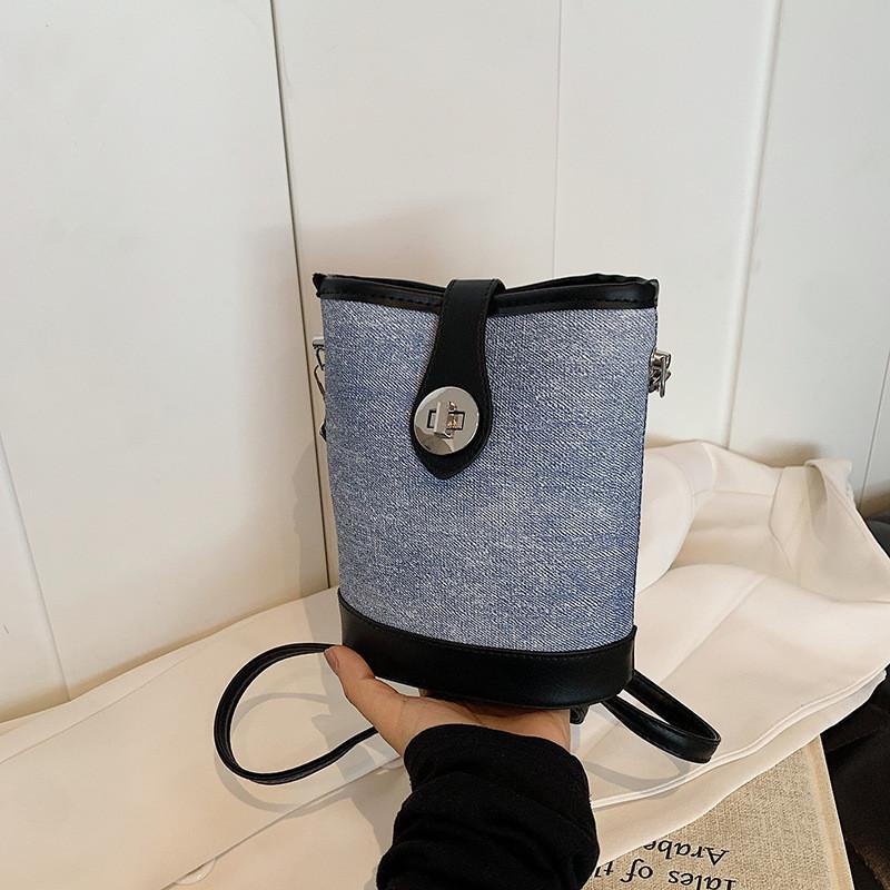 Fashionable Korean Style Casual Bucket Bag For Women In Elegant Black Silver Brown Colors