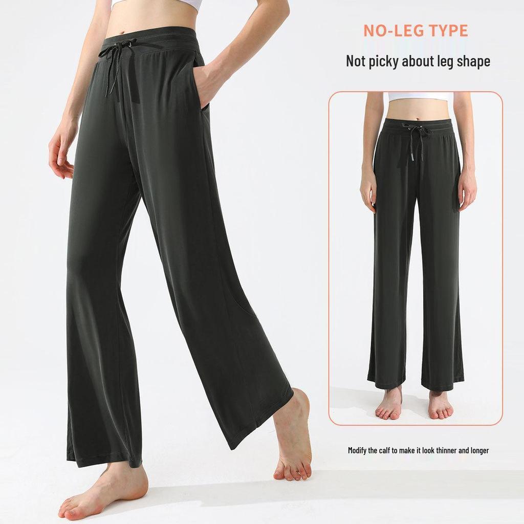 PLUS Lenzing Modal Wide-Leg Yoga Pants with Elastic Waist and Drawstring