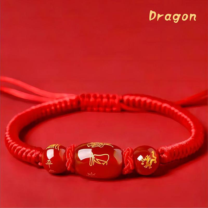 2025 Snake Year Lucky Red Rope Bracelet Zodiac Snake Adjustable Braided Hand Chain Women Jewelry