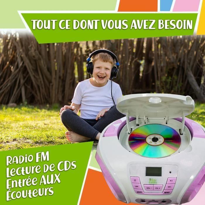 Lecteur CD Enfant - TinyGeeks - Tunes - Radio FM - Piles incluses - Lumières RGB