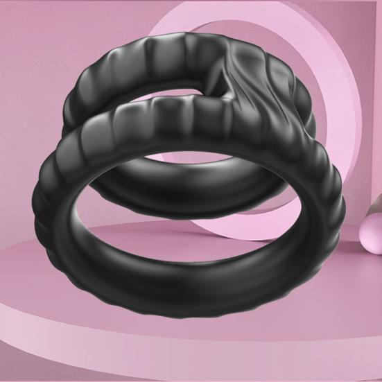 Durable Penis Ring Comfortable To Wear Skin-friendly Portable Dildo Foreskin Delay Double Ring for Bathroom