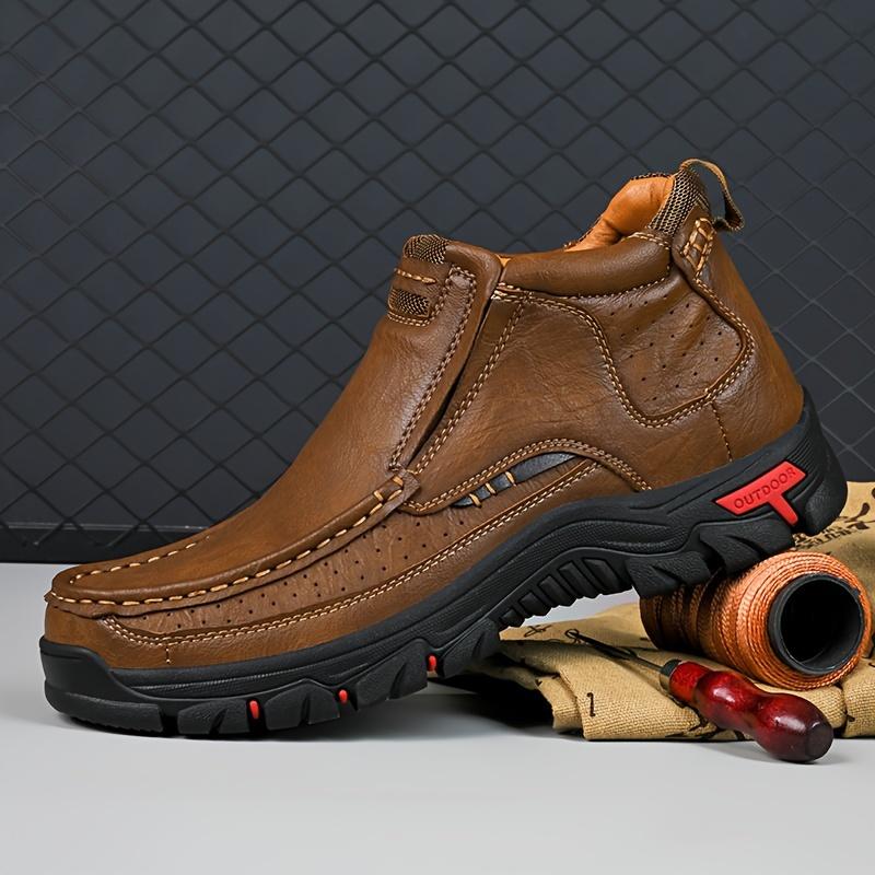 Men's Mid-Top Casual Hiking Boots - Slip-Resistant, Comfortable & Versatile for All Seasons, Men's Boots, Warm, Anti Slip, Hiking