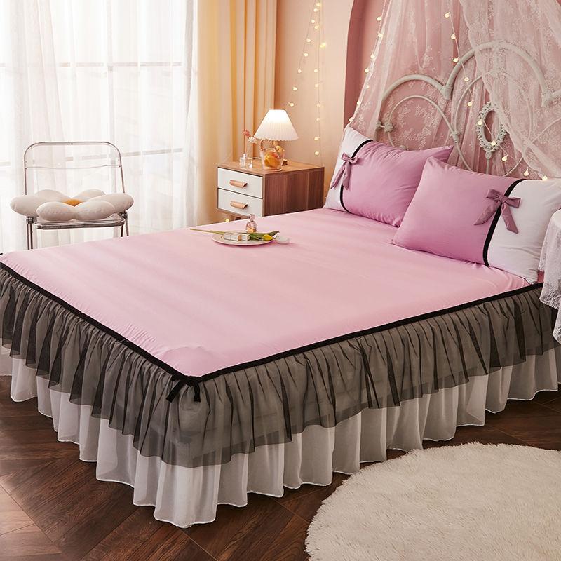 Платье-кровать, кружевной комплект, кружевная юбка, покрывало, домашний текстиль, однотонная юбка-кровать, покрывала для спальни, простыни, пылезащитный чехол, постельные принадлежности