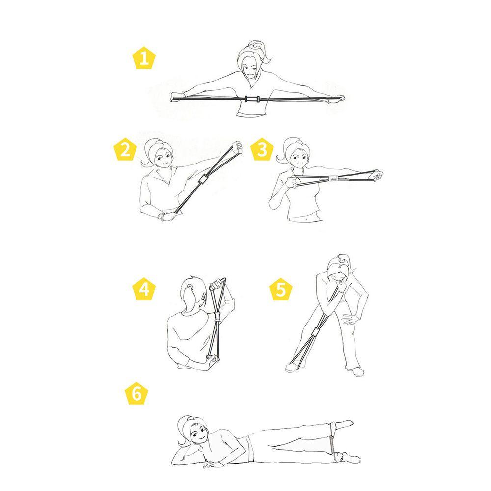 Training Pull Rope Belt Elastic Band Gum Rubber Band 8 Word Puller Yoga Chest Fitness Equipment