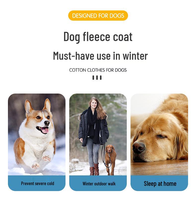 Ветрозащитный флисовый комбинезон для собаки: Теплая хлопковая зимняя одежда для крупных пород