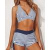 Women's Swimsuit Cross Gathered Skirt Swimsuit Three Piece Set