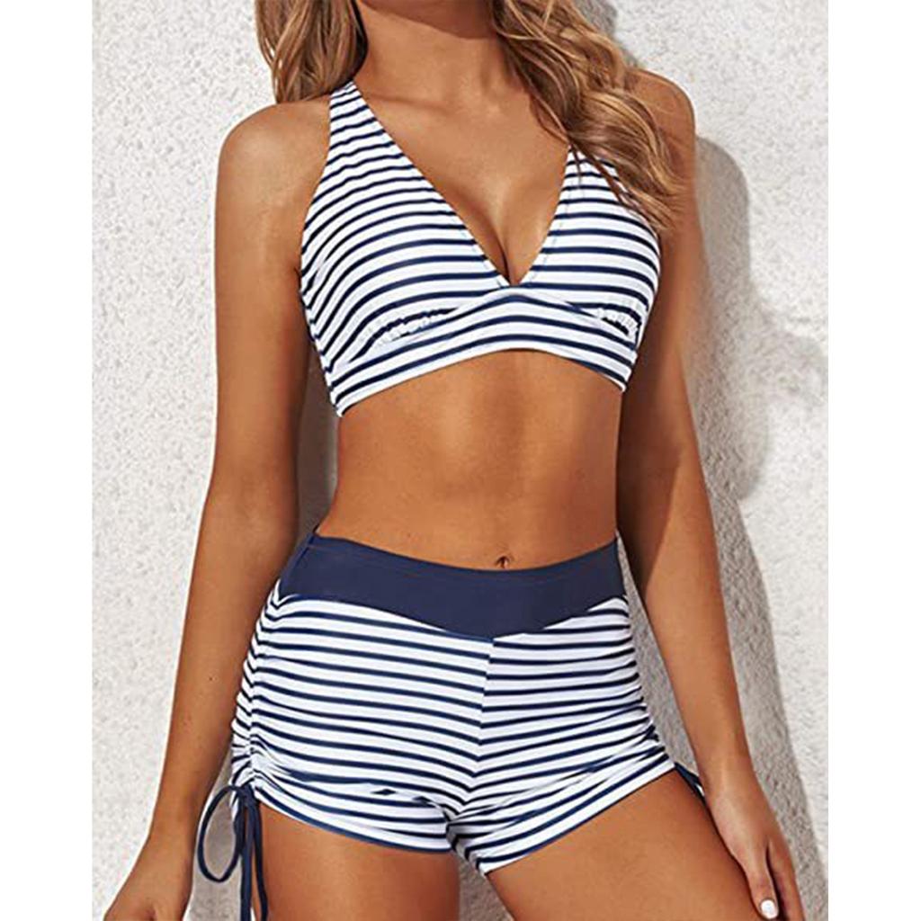 Women's Swimsuit Cross Gathered Skirt Swimsuit Three Piece Set