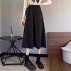 Женская юбка миди А-силуэта с высокой талией, черная, 2025 - Стройнящая, облегающая бедра, большого объема, в стиле «зонт» для лета