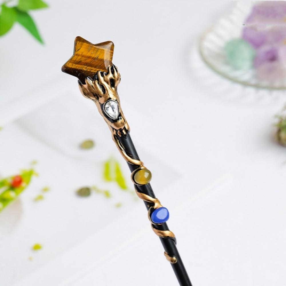 DIY Handmade Crystal Magic Wand Halloween Prop Magic Scepter Creative Fairy Stick Women Girls